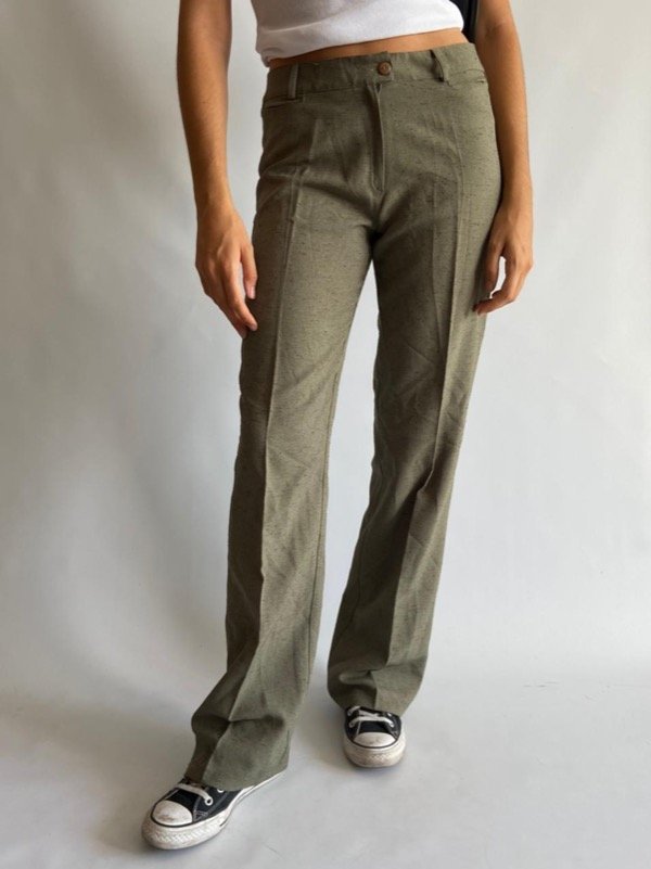 pantalon sastrero verde oscuro - untitled vintage