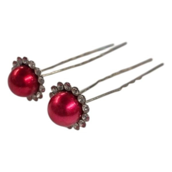 Producto - HORQUILLA MEDIA PERLA ROJA X2 - 0