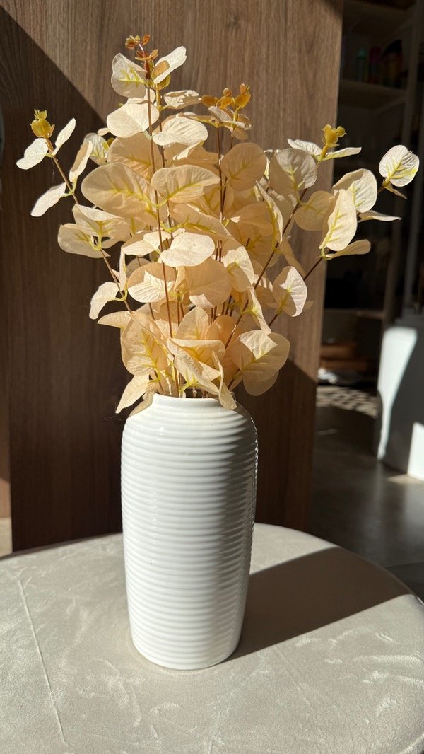 Producto - FLORERO DE CERÁMICA RAYADO 19cm