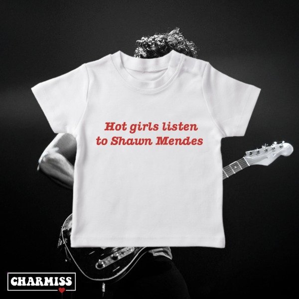 Baby tee hot girls listen to Shawn Mendes