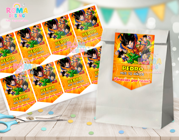 Producto - Etiquetas bolsita Dragon Ball Z