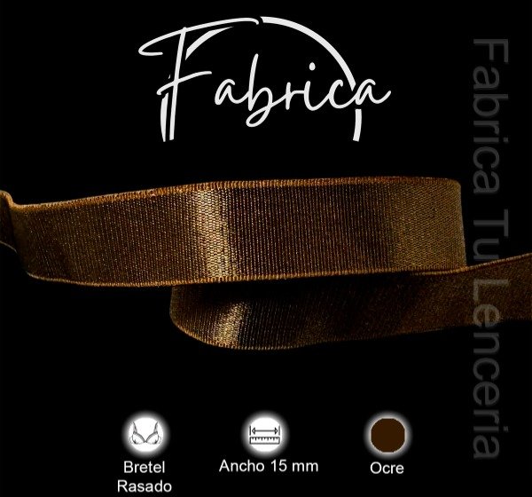 Producto - Bretel Ocre 15mm rasado nylon (1 metro)