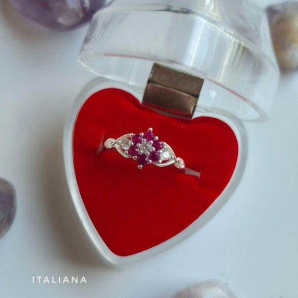 Producto - Anillo italiano flor fucsia