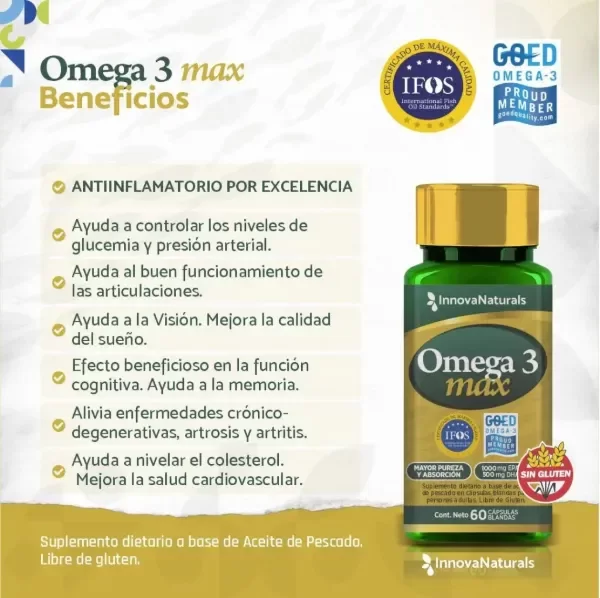 Producto - OMEGA 3 MAX  60caps x2 unidades - INNOVANATURALS - 2