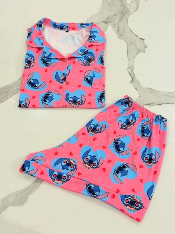 Producto - Pijama Camisero Stitch rosa