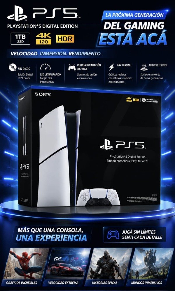 Producto - SONY PLAYSTATION SLIM DIGITAL 1TB