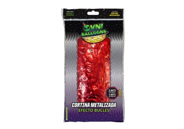 Producto - Cortina Metalizada Ondulada Roja