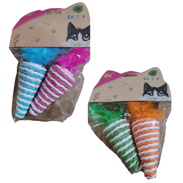 Producto - Juguete Para Gatos Zanahoria Con Hilo Sisal Y Plumita pack x2 unidades - 1