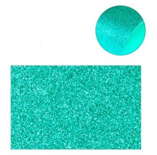 Producto - Goma eva verde agua con glitter 60x40cm