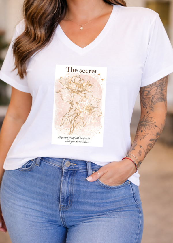 Producto - Remera de Algodon escote V Blanco (The Secret)