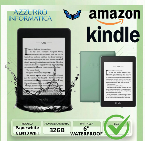 Producto - Amazon Kindle Paperwhite 32GB Wifi Gen10 Black 300ppi Mg WATERPROOF 6 SAGE