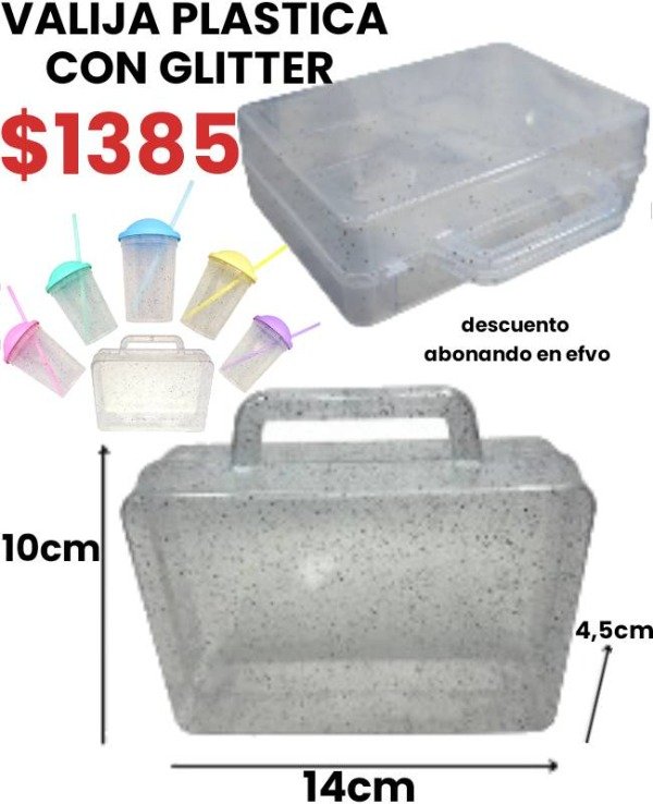 Producto - Valija plástica con GLITTER