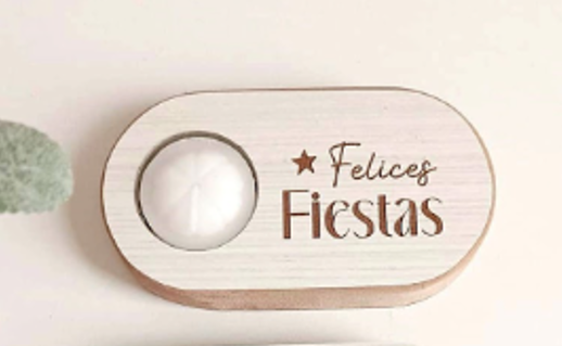 Producto - Porta vela "Felices fiestas"
