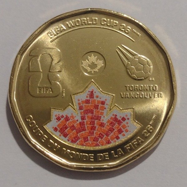 Producto - Canadá 1 dólar 2026 Mundial de Futbol (color) - 2