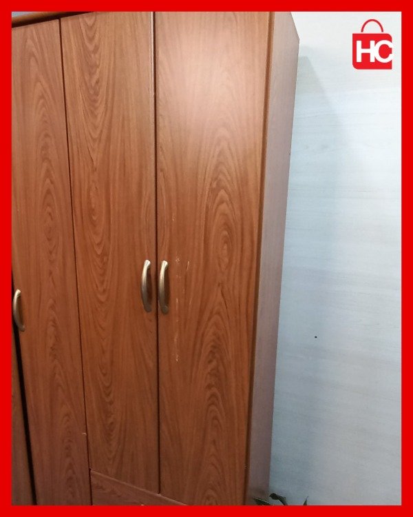 Producto - Placard ropero de 6 puertas y 4 cajones en melamina tono madera - 2