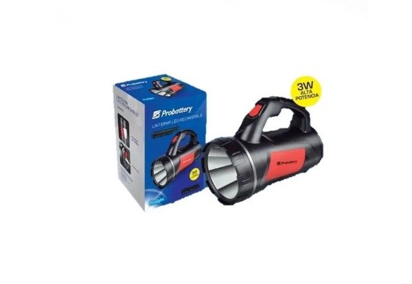 Producto - Linterna recargable 1 led 3w -120 lumenes -8hrs de autonomia -4 modos -bat 1200m
