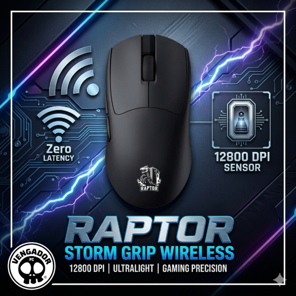 Producto - Mouse Gamer Raptor Storm Grip Wireless 12800dpi