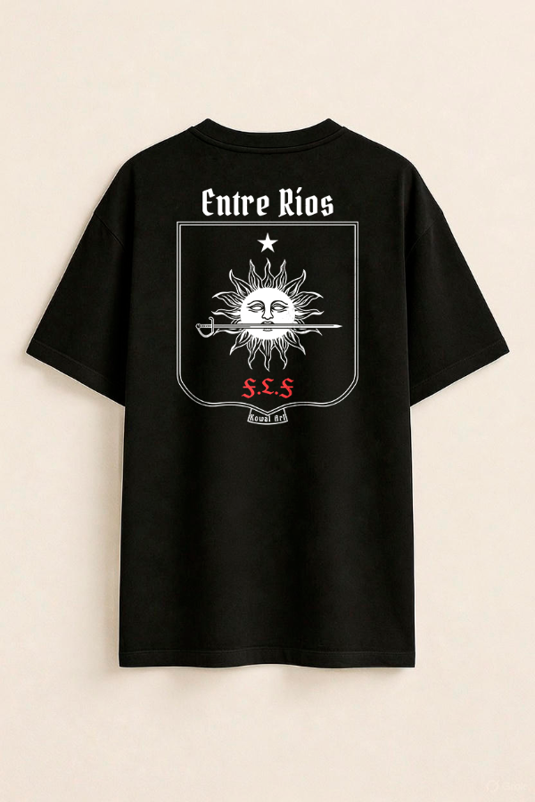 Producto - Escudo de Entre Ríos (Oversize Unisex Negra Dorsal)