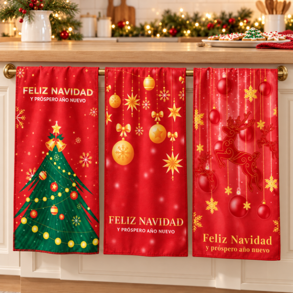 Producto - SET DE 3 REPASADORES NAVIDEÑOS DE MICROFIBRA 40X60CM SURTIDOS - 1