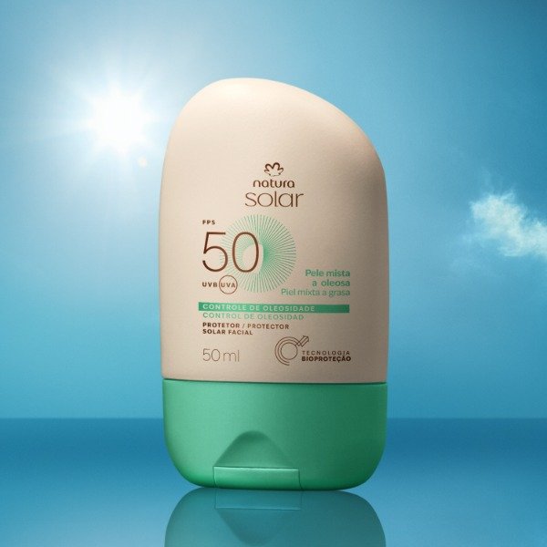 Producto - Protector Solar Facial Piel Mixta a Oleosa FPS 50 Natura Solar 50 ml