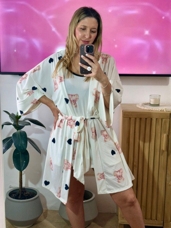 Producto - Osito con corazón kimono