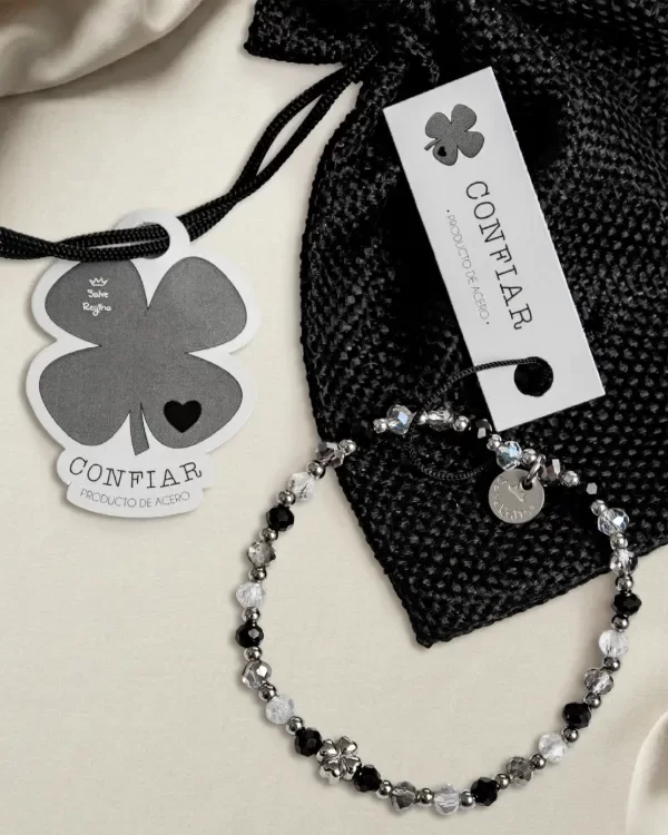 Producto - PULSERA ACERO TREBOL - (GRIS) - SALVE REGINA