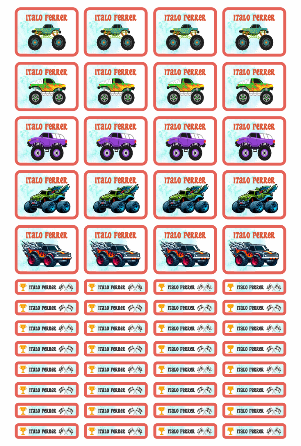 Producto - Etiquetas Escolares - Hot Wheels