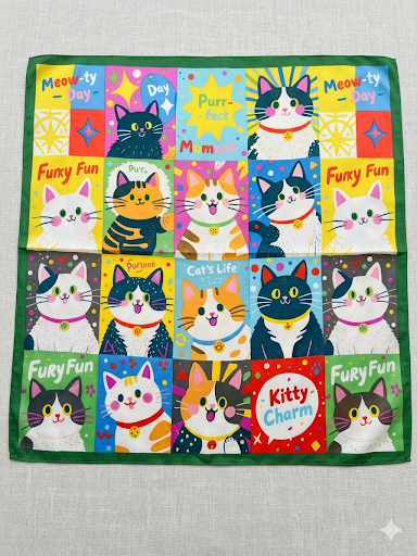 Producto - Pañuelo cuadro de gatitos
