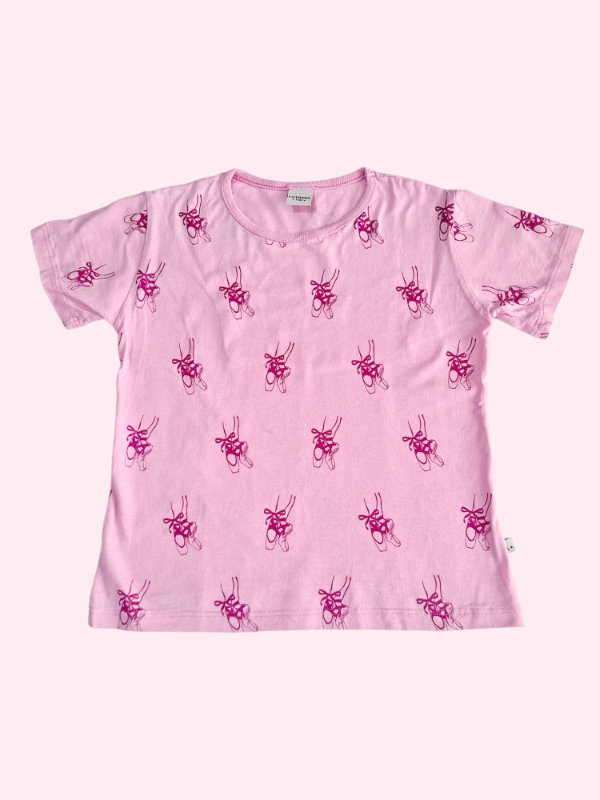 Producto - Remera manga corta rosa con badanas Le Utthe 7/8 años