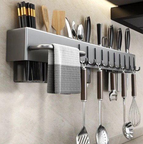 Producto - Organizador de Cocina Colgante Multifuncional  Estructura de Hierro