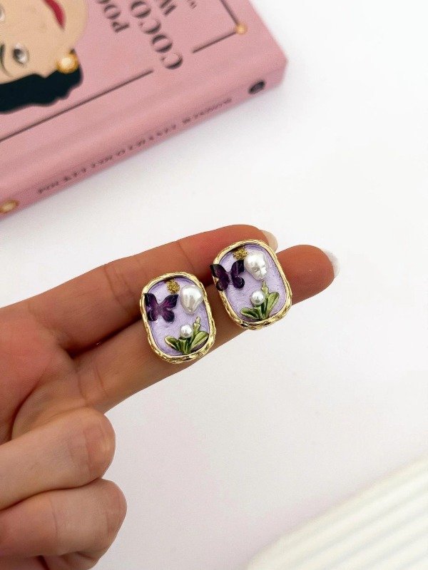 Producto - Aros acero dorado mariposa