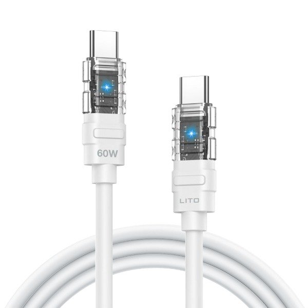Producto - Cable Silicone Lito Carga Rapida 60w Tipo C A Tipo C Con Luz