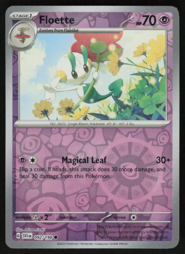 Producto - Floette 092/198 Common Scarlet and Violet Pokemon Reverse Holo Near Mint