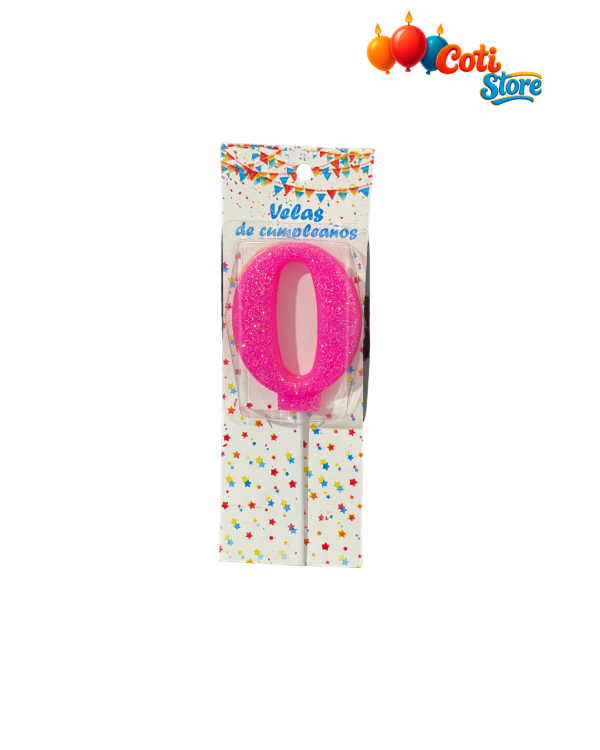 Producto - Vela Numerote Rosa con Luz Nro 0