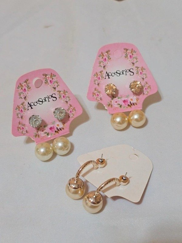 Producto - Aros perla colgantes con strass