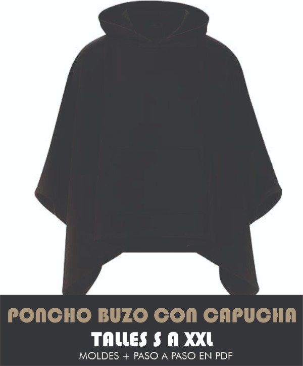 Producto - MOLDES BUZO PONCHO CON CAPUCHA Y BOLSILLO