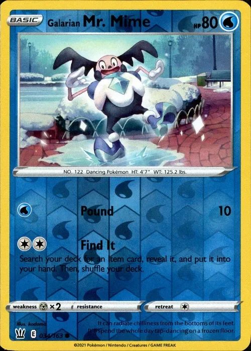 Producto - Galarian Mr. Mime - 034/163 - Battle Styles - Reverse Holo