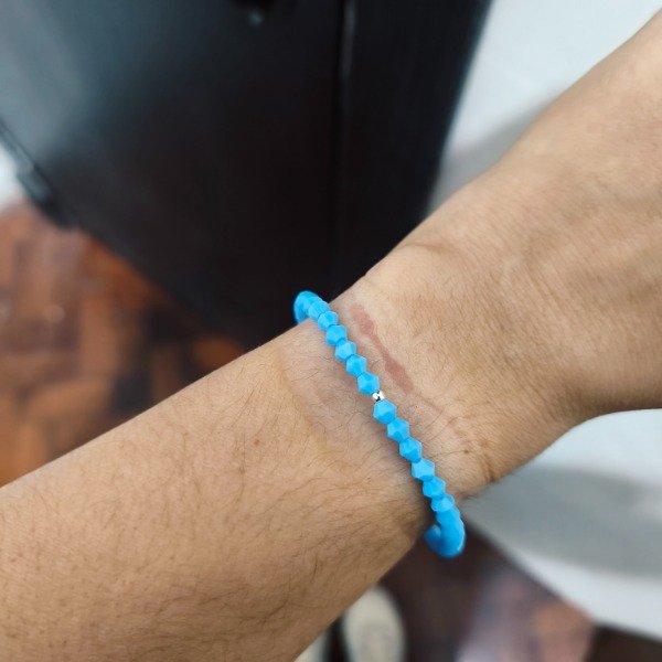 Producto - Pulsera cristal de roca lavanda bicono (#375)