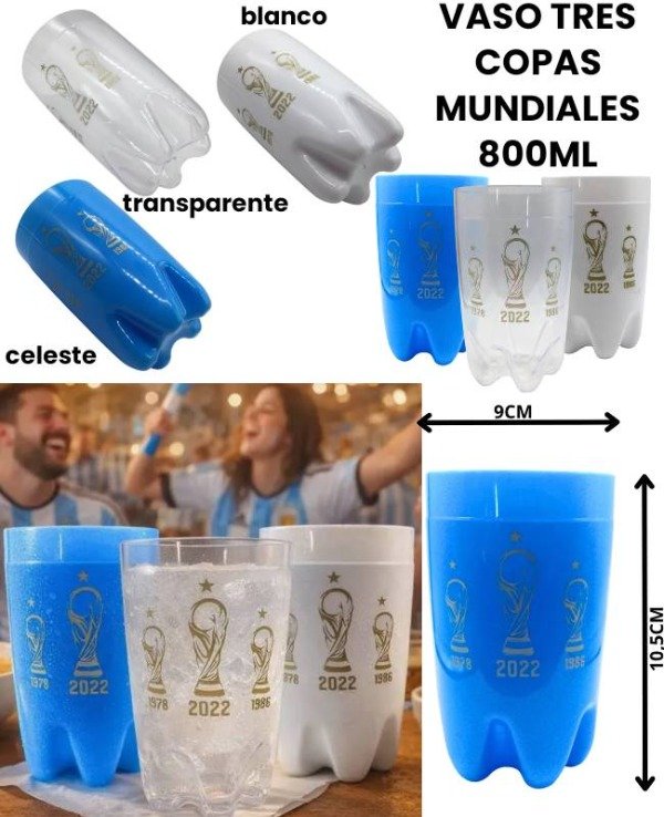 Producto - Vaso fernetero 3 copas mundiales 800ml para cerveza