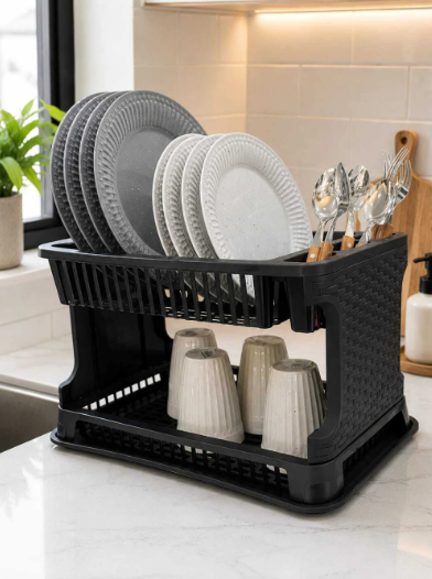 Producto - ESCURRIDOR SECAPLATOS 2 NIVELES SÍMIL RATÁN