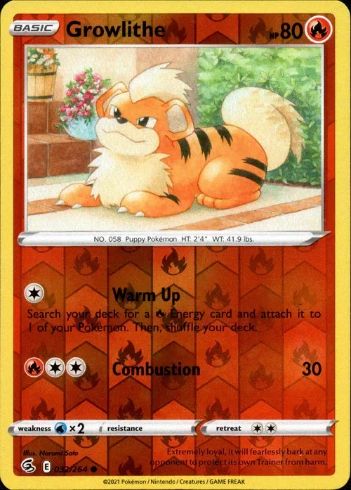 Producto - Growlithe - 032/264 - Fusion Strike - Reverse Holo