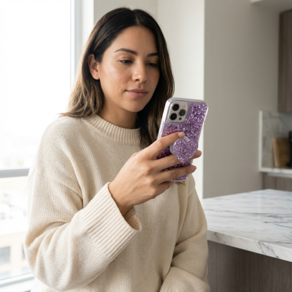 Producto - Brillo lila + popsocket