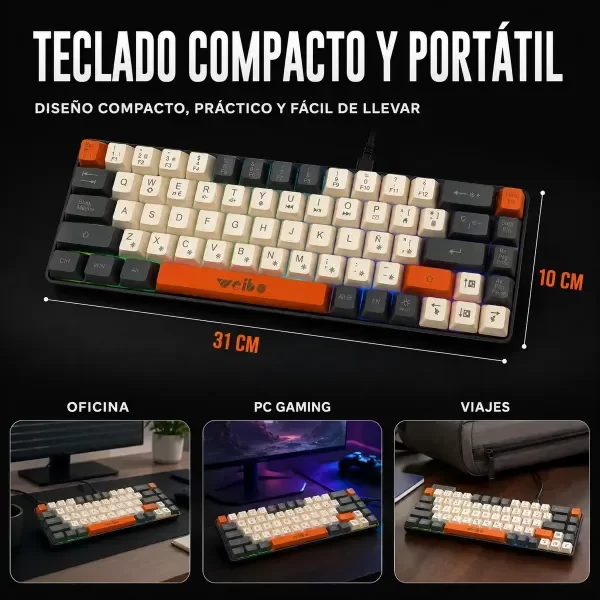 Producto - Teclado Weibo Wb-333 Compacto Gamer - 9