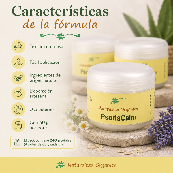 Producto - Pack 4 Cremas para Psoriasis PsoriaCalm - Tratamiento Natural Hidratante 240 g - 5