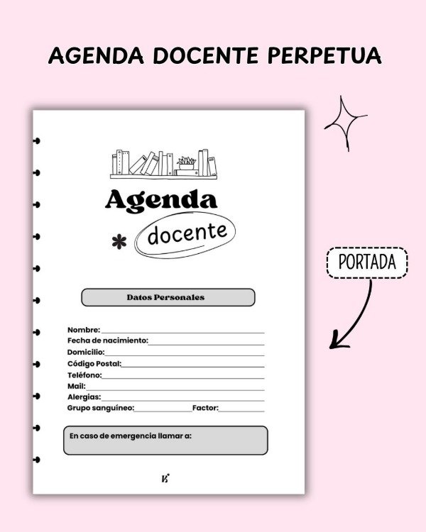 Producto - AGENDA DOCENTE PERPETUA (Repuesto) - A4