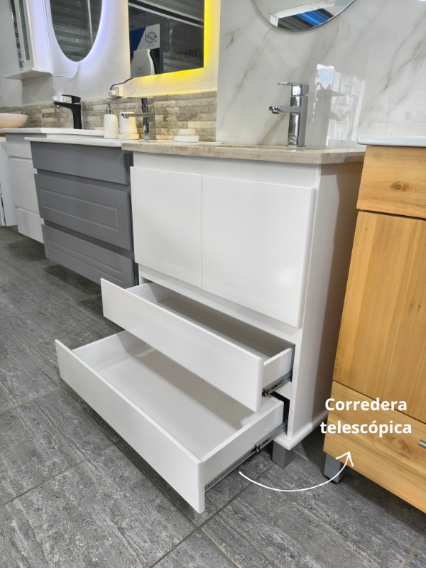 Producto - VANITORY BARILOCHE 70CM CON BACHA TRAVERTINO - 1