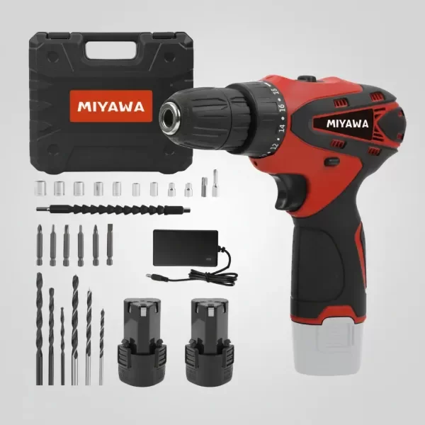 Producto - Taladro  Miyawa 10mm 1420rpm Bateria 12v Maletin Acc Frecuencia 50Hz