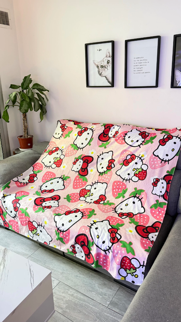 Producto - Manta kitty frutilla