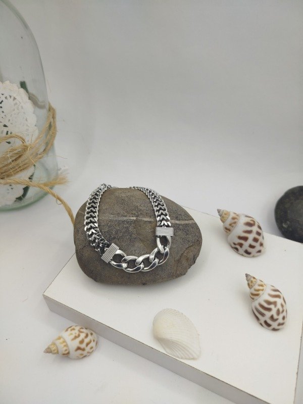 Producto - Pulsera en Acero Quirurgico Chata Cambinadas