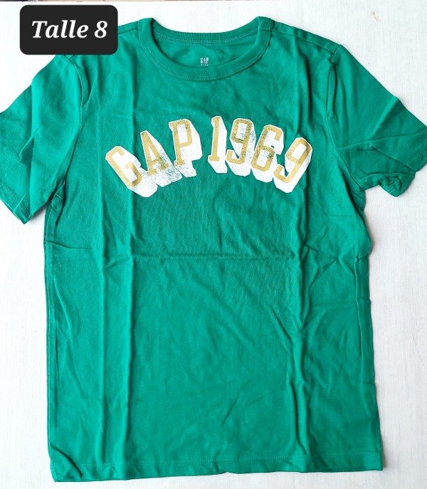 Remera manga corta gap talle 8 verde